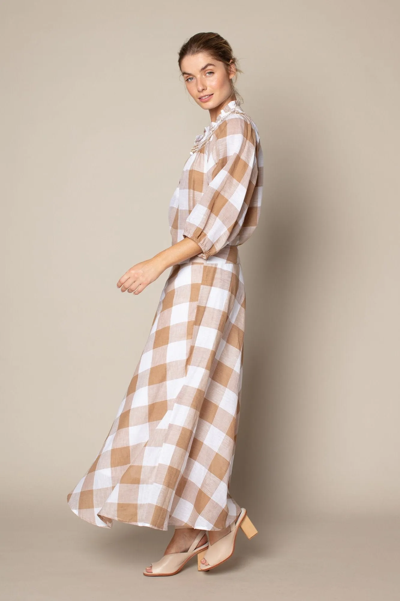 Echelon Skirt in Caramello Check