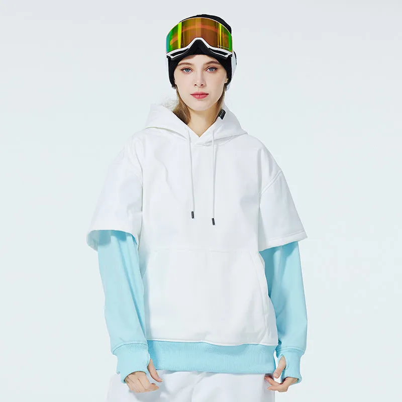 Fashion Unisex 2 In 1 Snow Hoodies Kangaroo Pocket Pullover