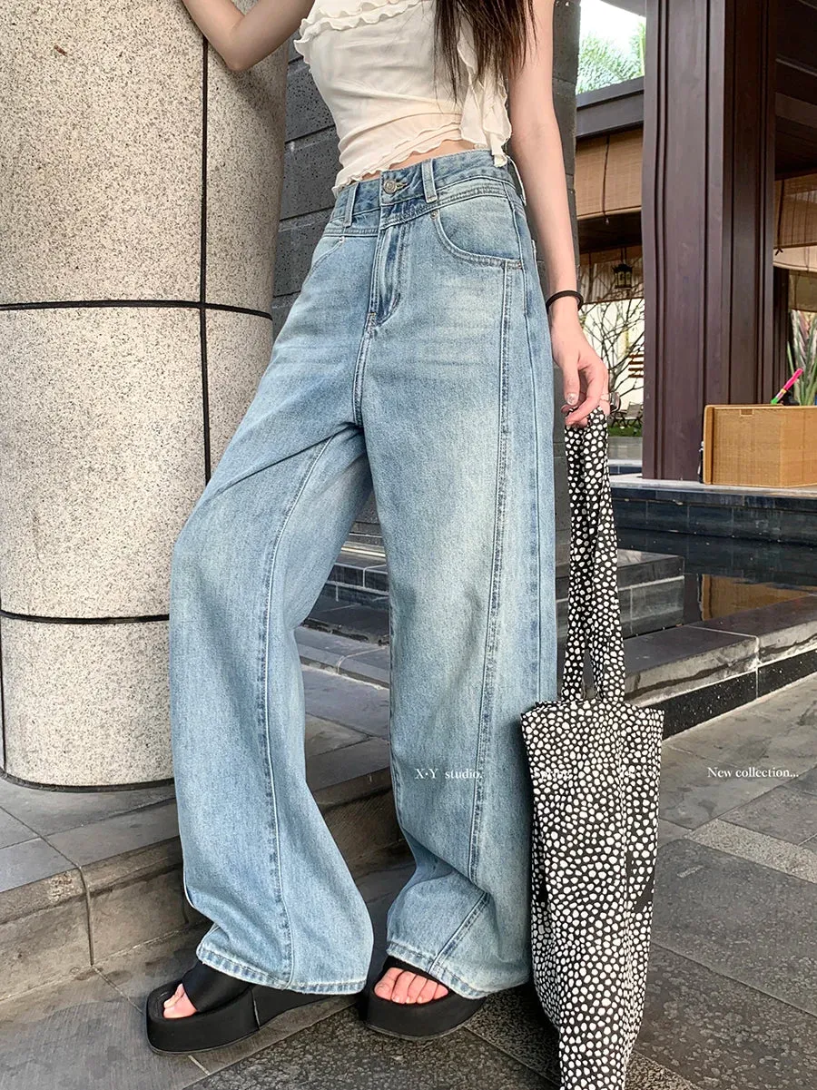 Fashion Vintage High Waist Wide Leg Jeans