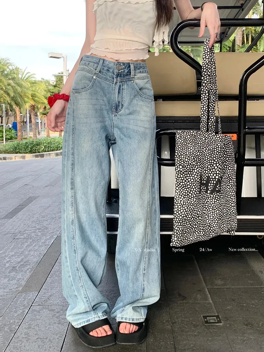 Fashion Vintage High Waist Wide Leg Jeans