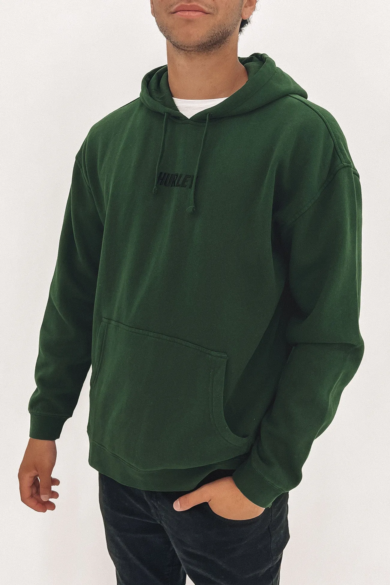 Fastlane Embroidered Fleece Pullover Deep Green