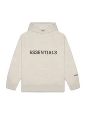 Fear Of God Essentials 3D Silicon Applique Pullover Hoodie Oatmeal [SS20]