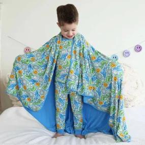 Floatie Friends Double Sided Bamboo Blanket | Blue