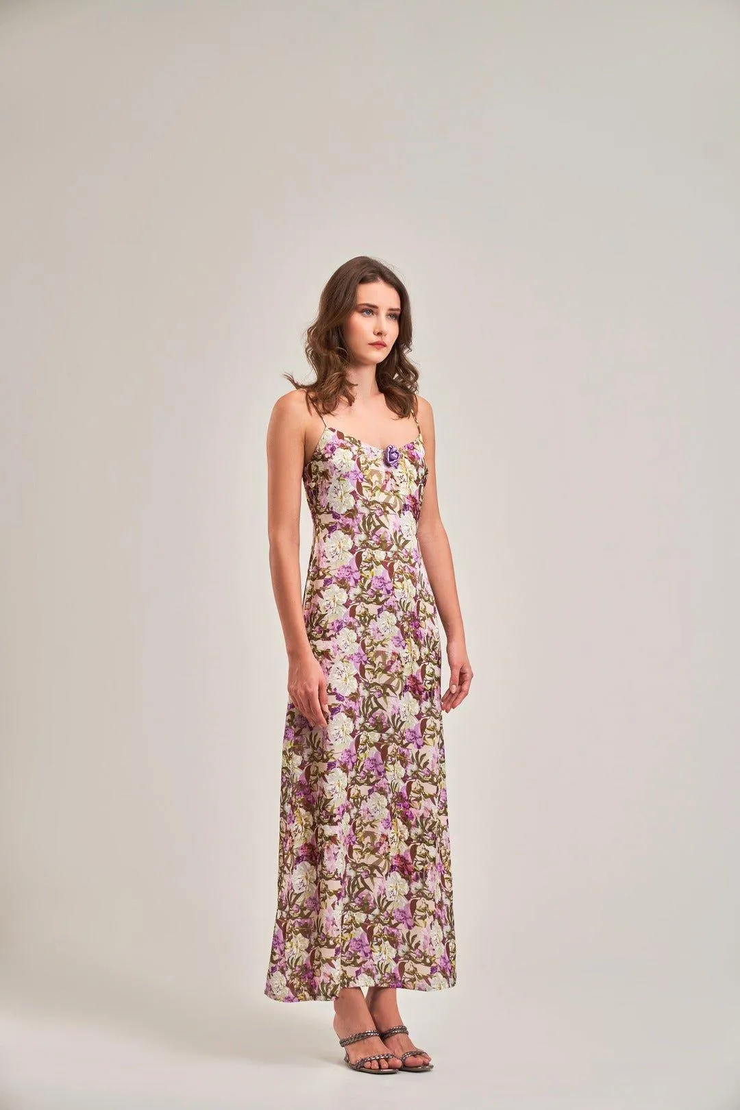 FLORAL A- LINE  MAXI DRESS