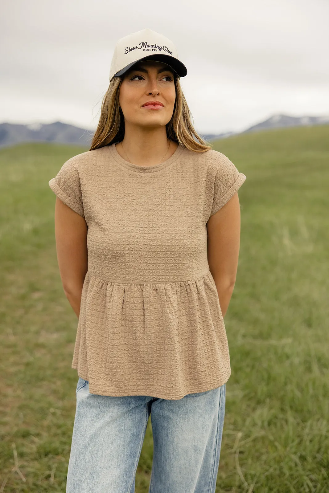 Florence Textured Peplum Blouse