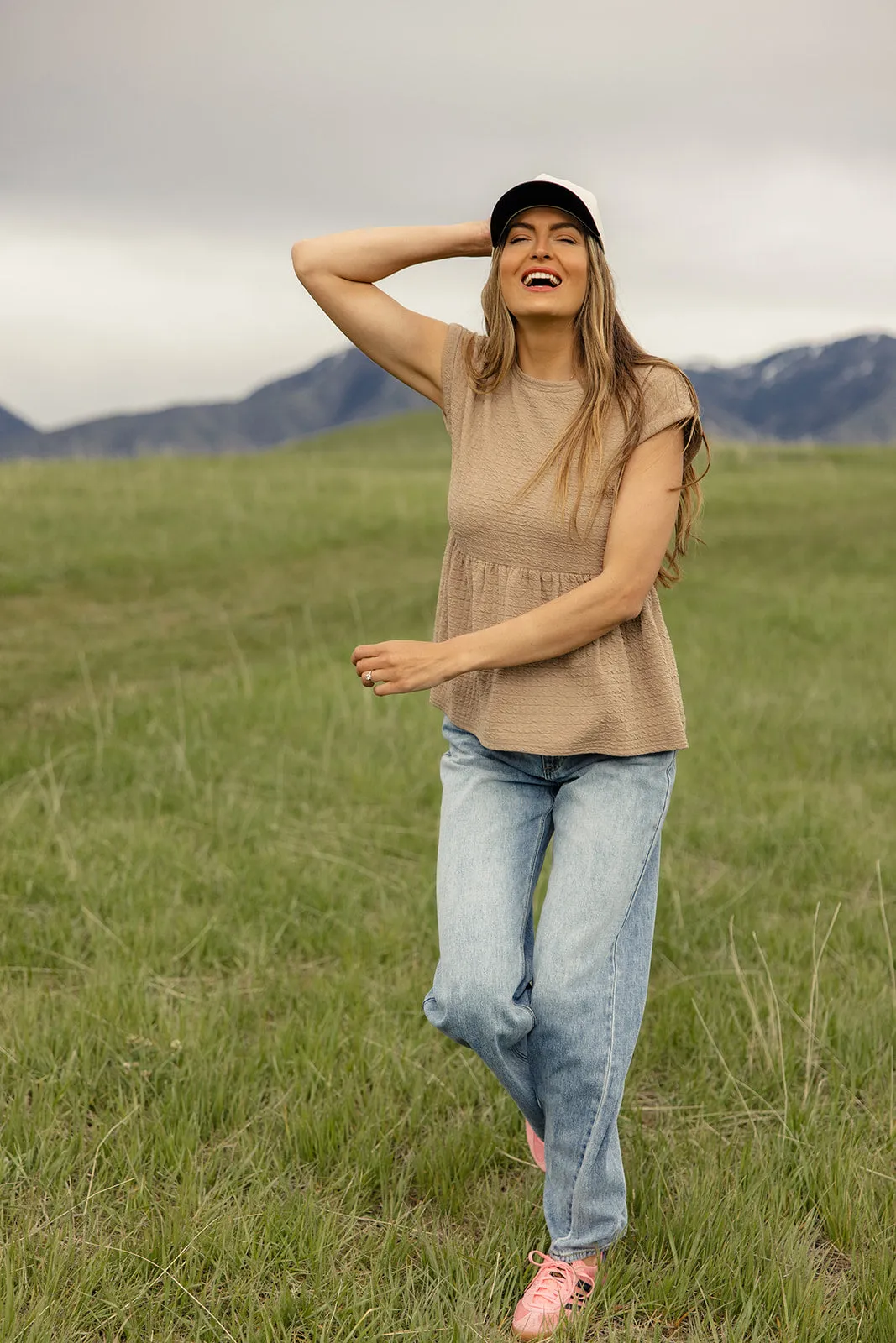 Florence Textured Peplum Blouse