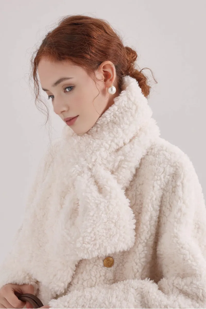 Fluffy Vintage Double Breasted Shearling Teddy Coat