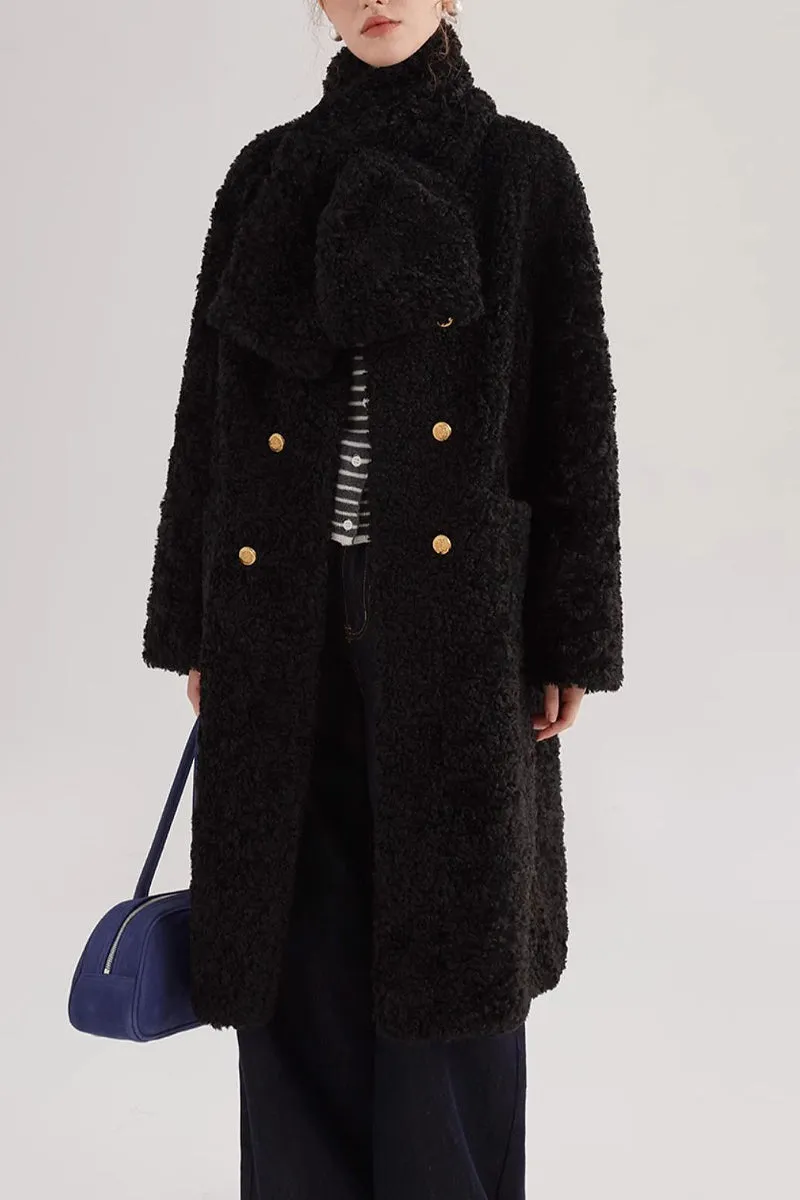 Fluffy Vintage Double Breasted Shearling Teddy Coat