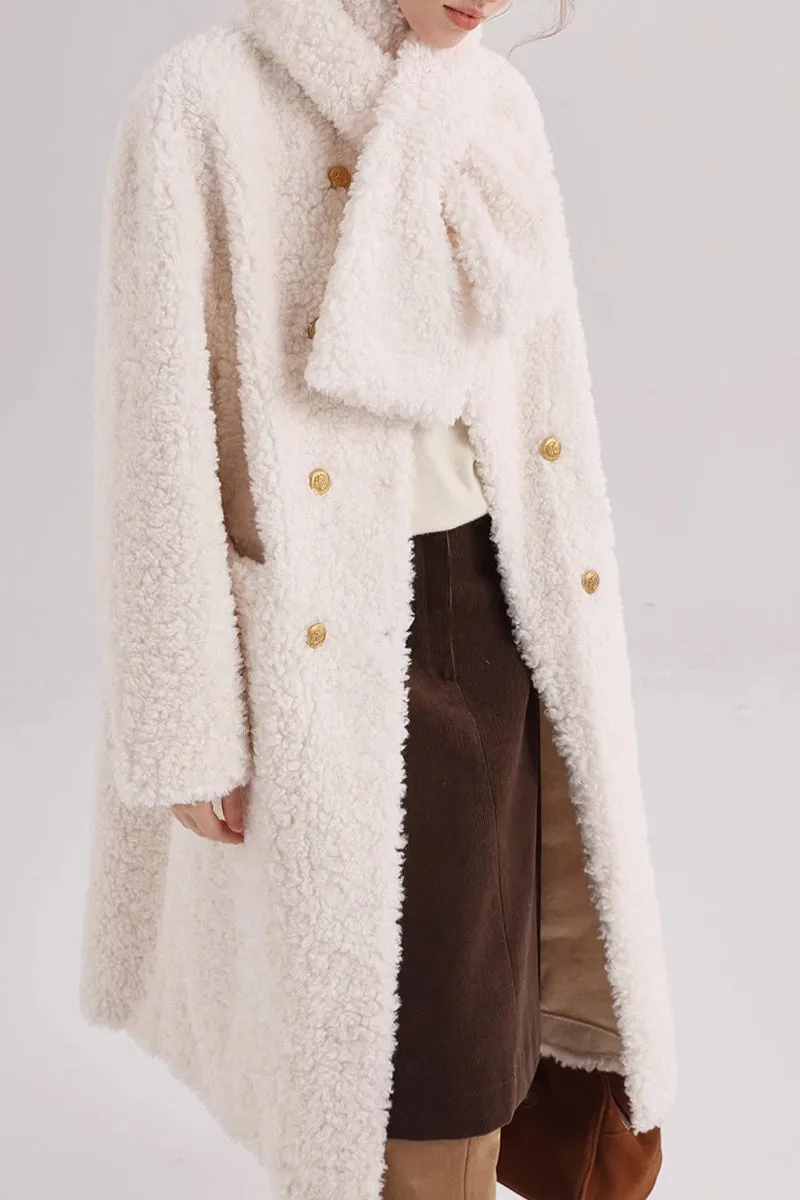 Fluffy Vintage Double Breasted Shearling Teddy Coat