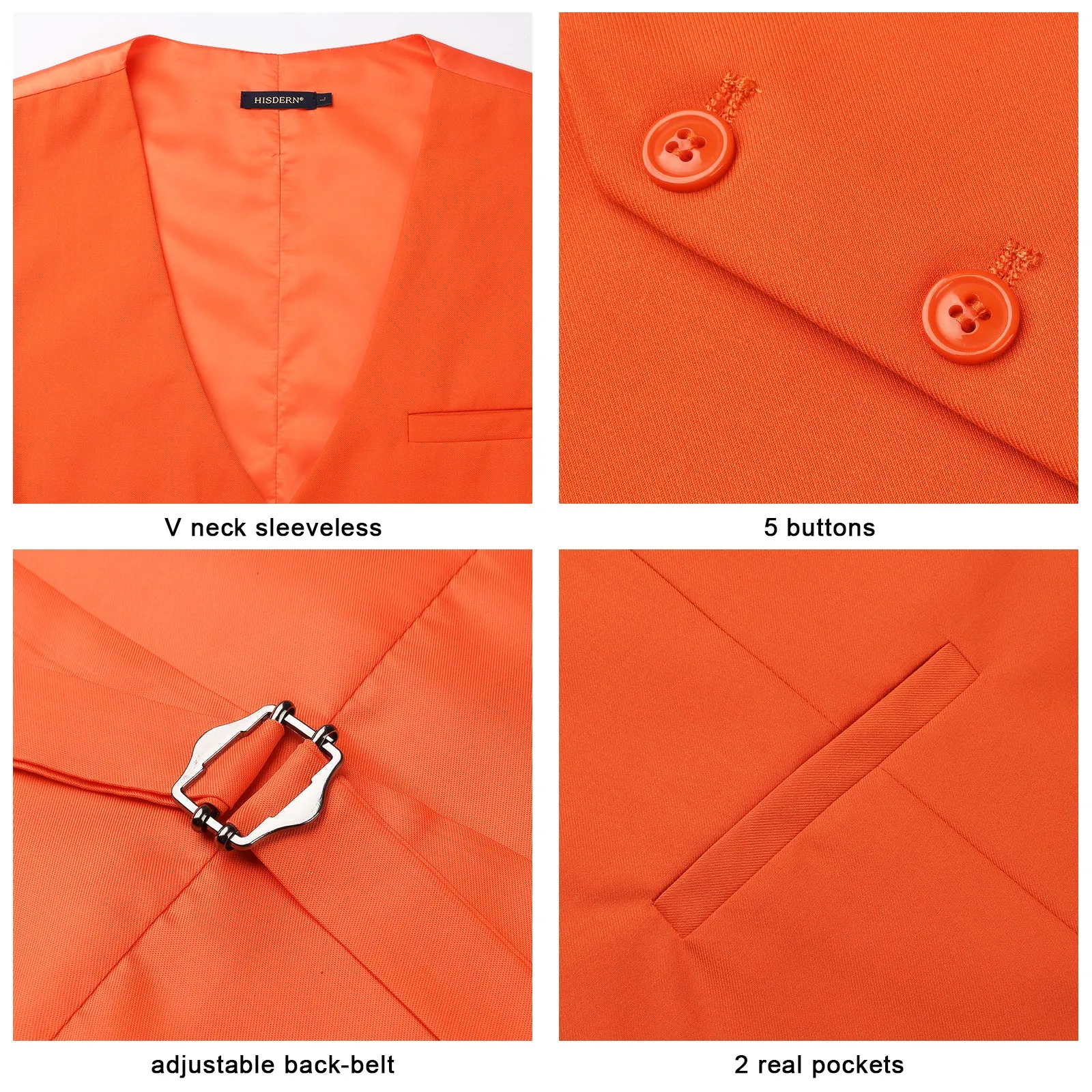 Formal Suit Vest - ORANGE