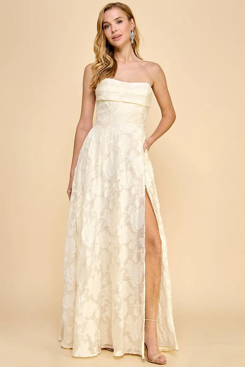 Francesca Ivory Strapless Sweetheart Gown