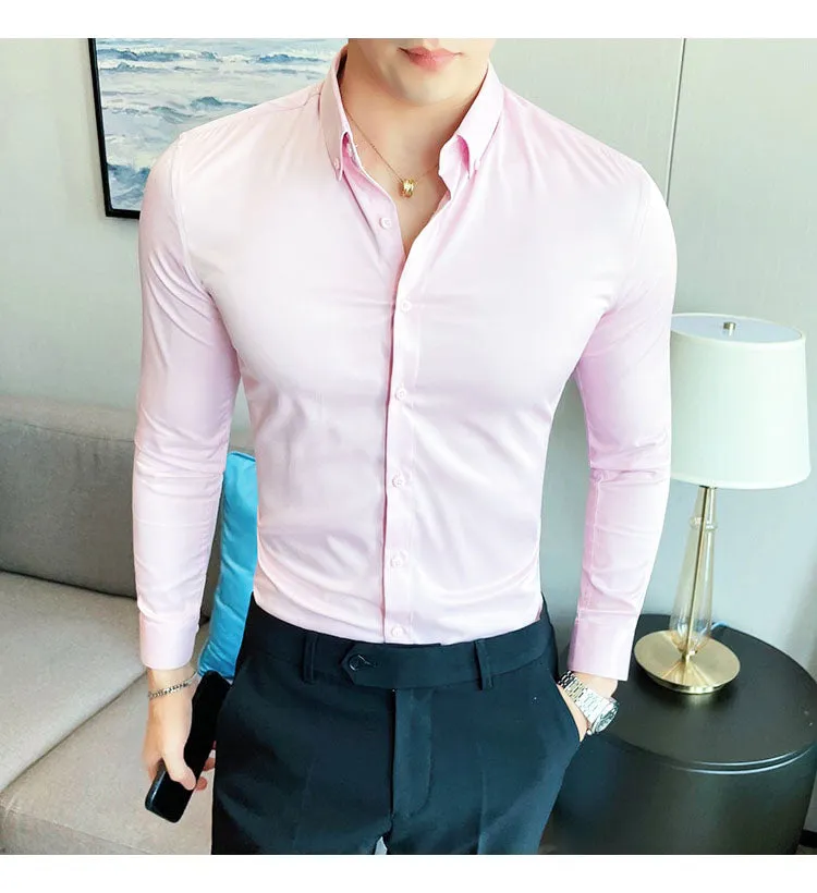 Funki Buys | Shirts | Men's Slim Fit British Style Dress Shirt 7XL