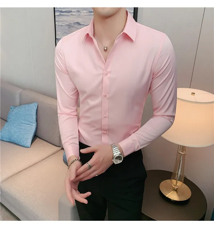 Funki Buys | Shirts | Men's Slim Fit British Style Dress Shirt 7XL