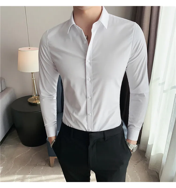 Funki Buys | Shirts | Men's Slim Fit British Style Dress Shirt 7XL