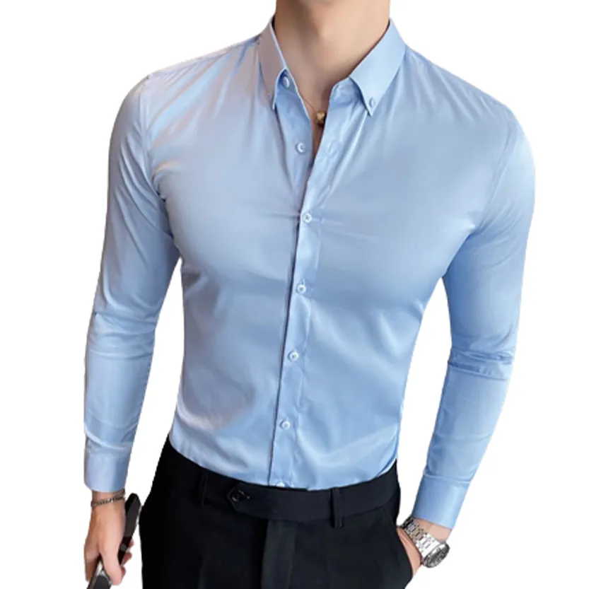 Funki Buys | Shirts | Men's Slim Fit British Style Dress Shirt 7XL