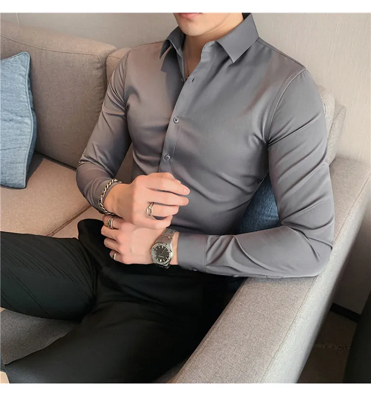 Funki Buys | Shirts | Men's Slim Fit British Style Dress Shirt 7XL