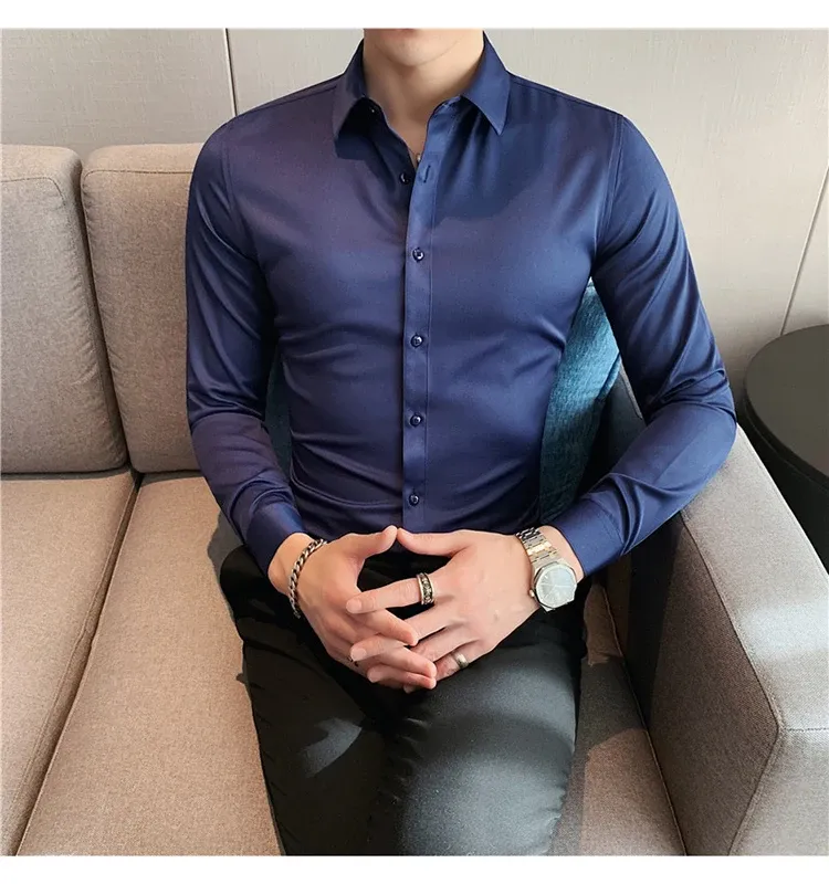 Funki Buys | Shirts | Men's Slim Fit British Style Dress Shirt 7XL