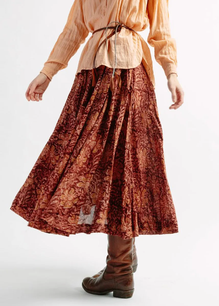 Gagra Kalamkari Skirt, Geranium