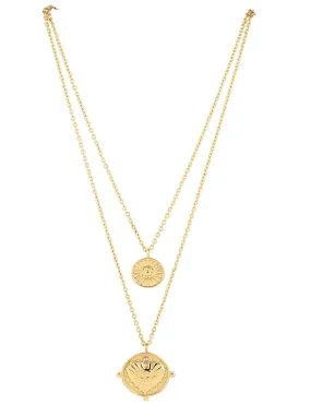 Gigi Double Coin Necklace, Gold