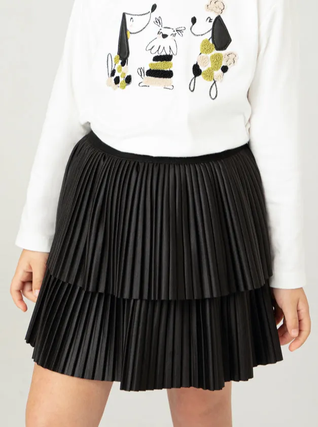 Girls Layered Pleated Skirt