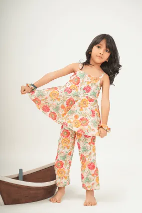 Girls Pure Cotton 2-piece printed Set - Digital Floral Print