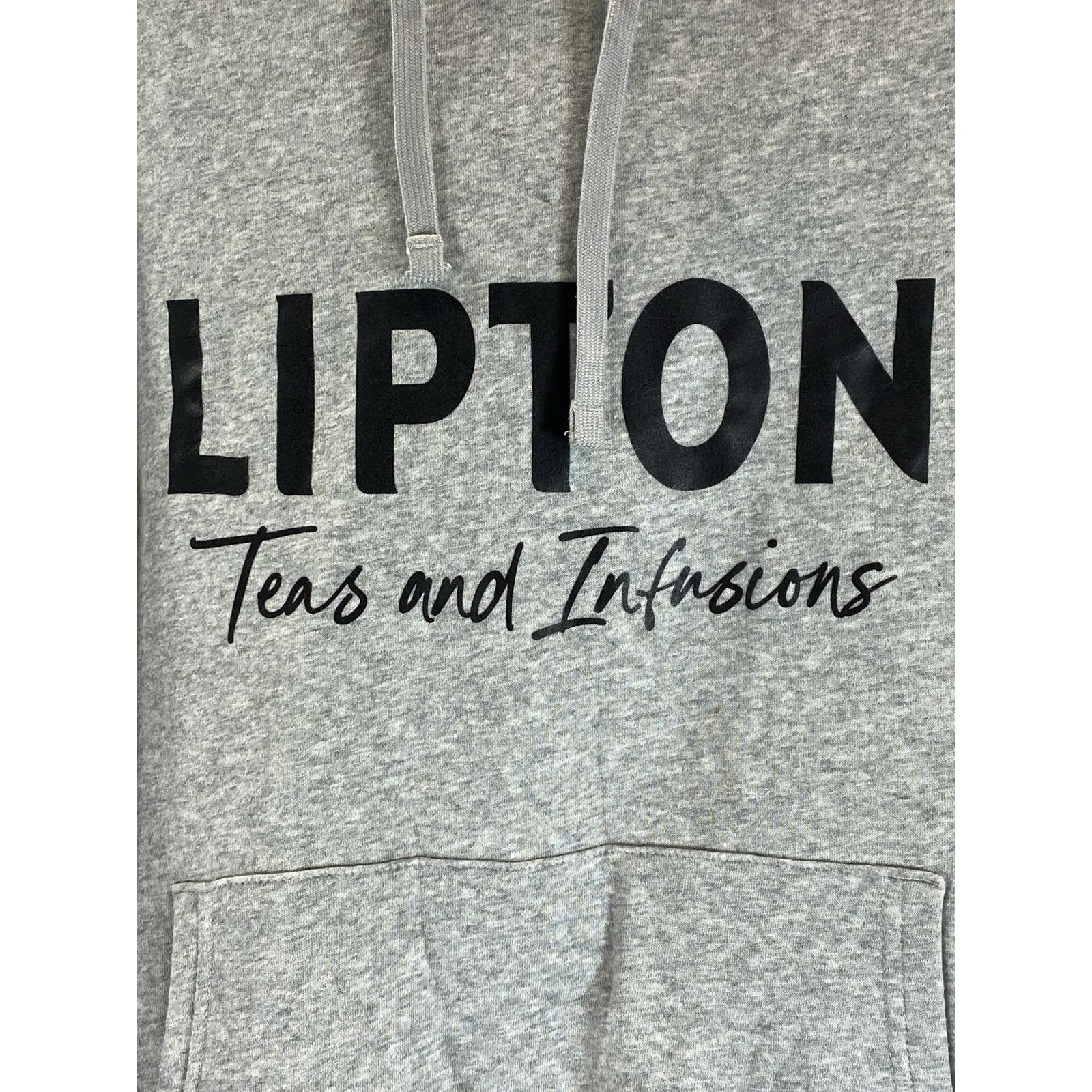 GOODFELLOW & CO Men's Light Gray Lipton Graphic Regular-Fit Pullover Hoodie SZ L