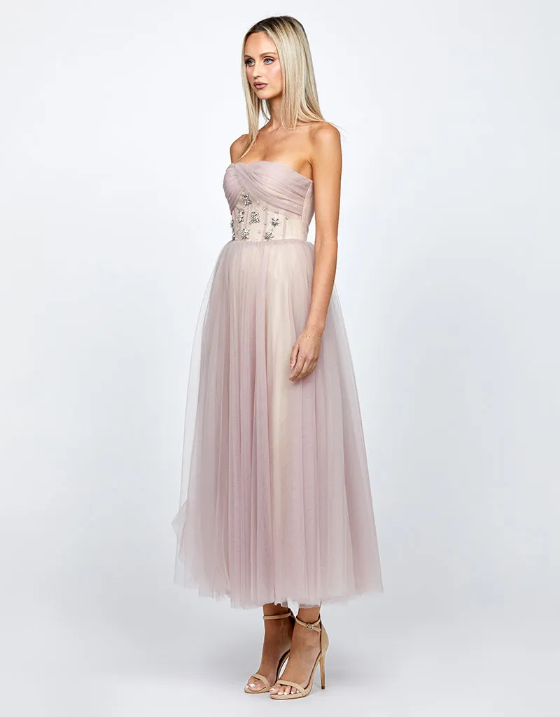 GRACELYN DIAMANTE TEA LENGTH MIDI B72D54S