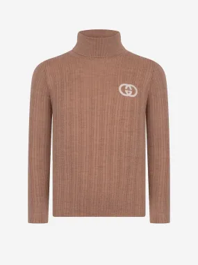 Gucci Kids Beige Wool Turtle Neck Jumper