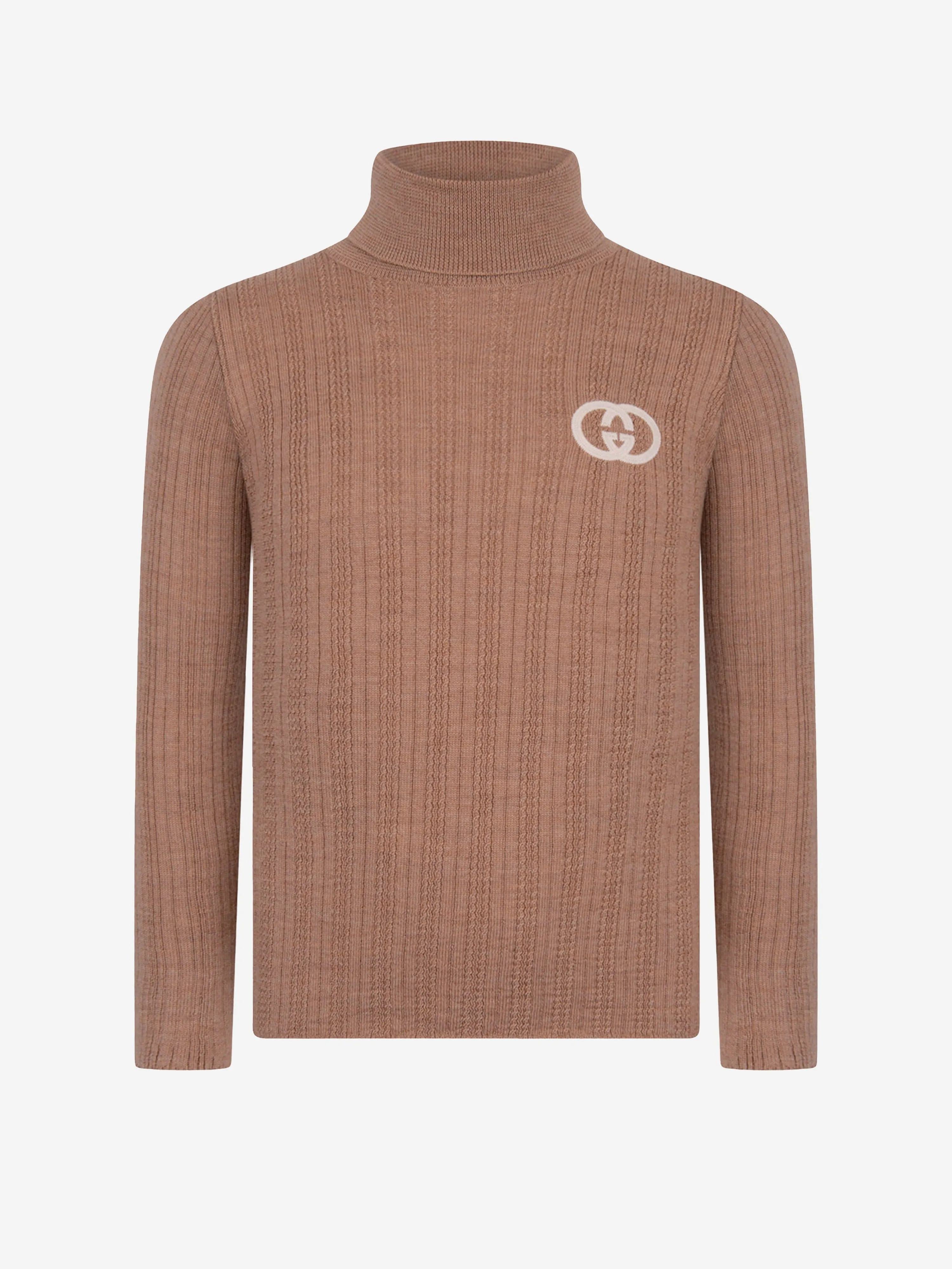 Gucci Kids Beige Wool Turtle Neck Jumper