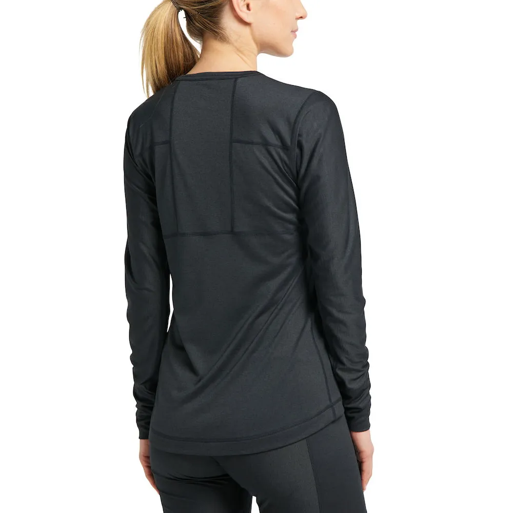 Haglöfs Natural Blend Tech Crew Neck Women True Black | Buy Haglöfs Natural Blend Tech Crew Neck Women True Black here | Outnorth