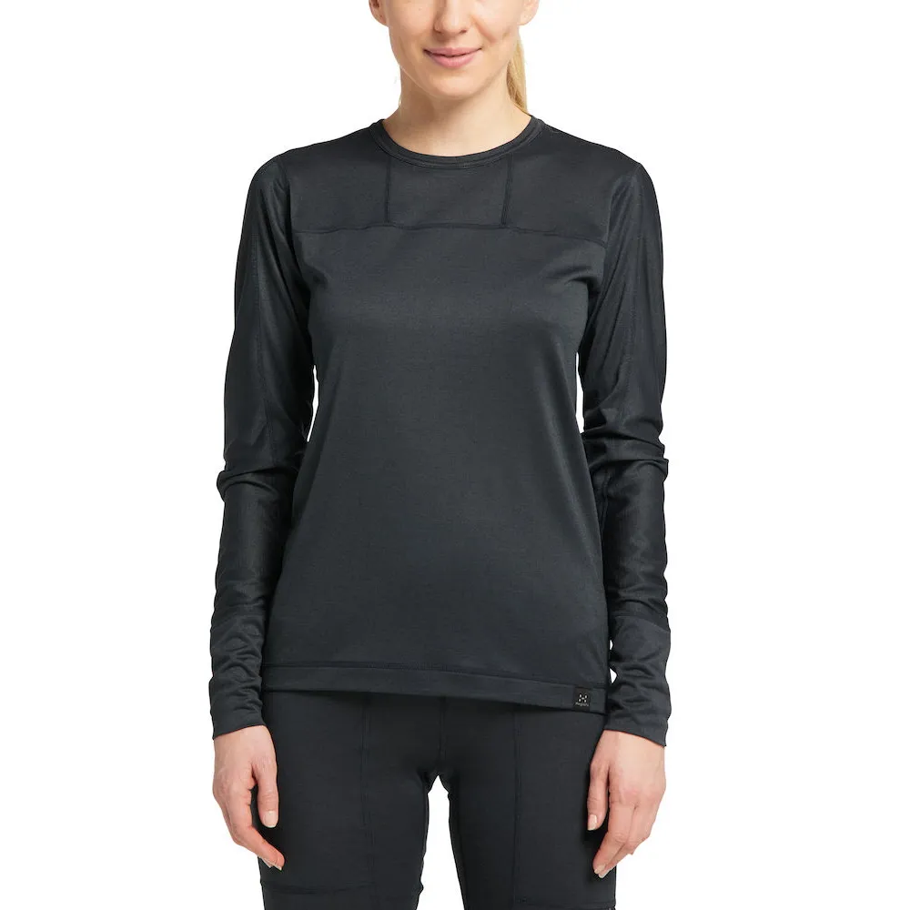 Haglöfs Natural Blend Tech Crew Neck Women True Black | Buy Haglöfs Natural Blend Tech Crew Neck Women True Black here | Outnorth