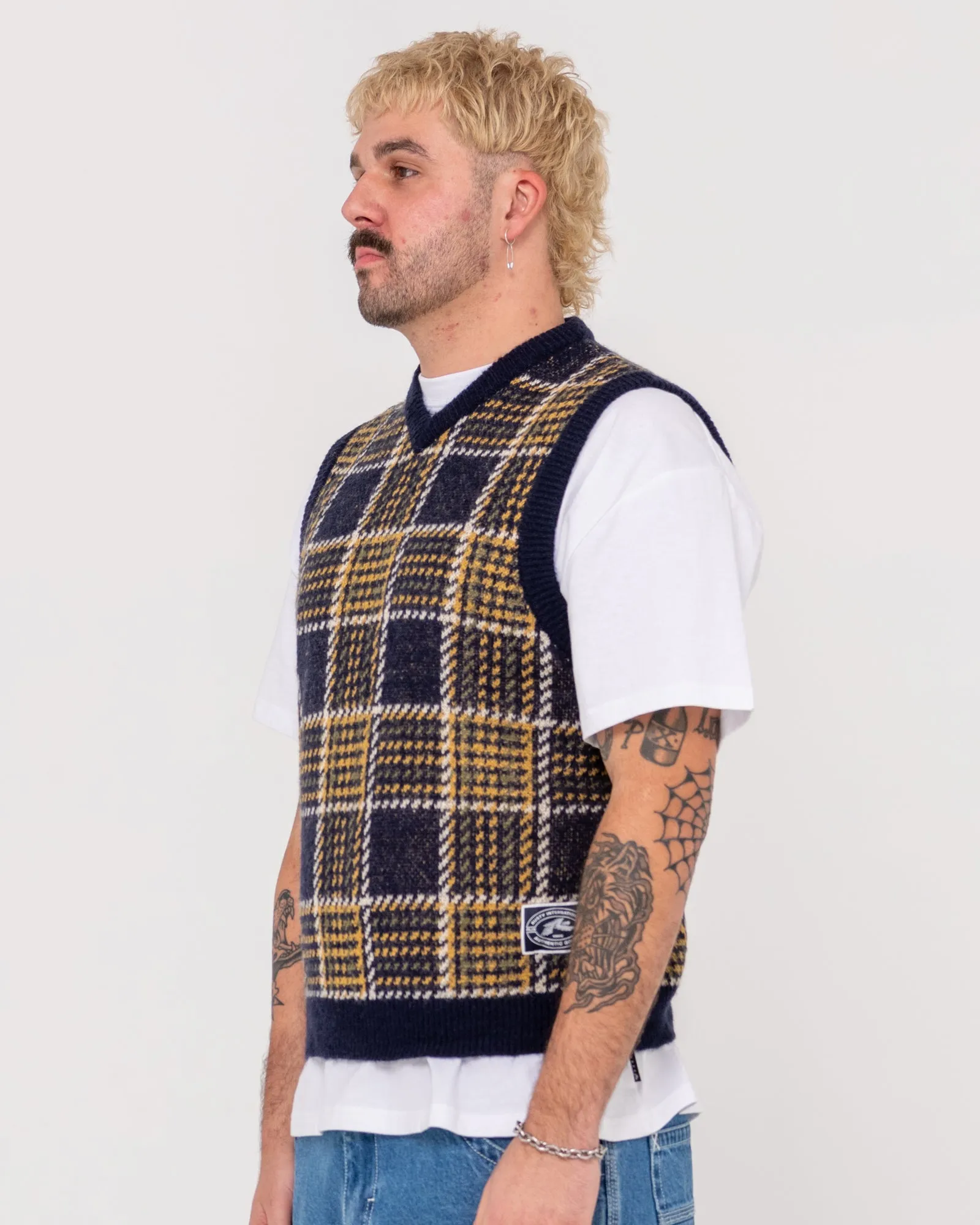 Hairy Mclary Plaid Knit Vest