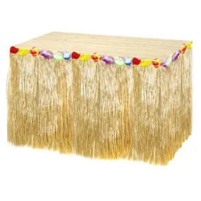 Hawaii Aloha Hula Table Skirt - Natural