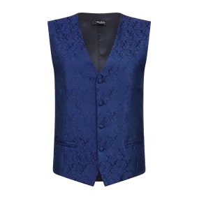 HENRY SARTORIAL Silk Vest NAVY