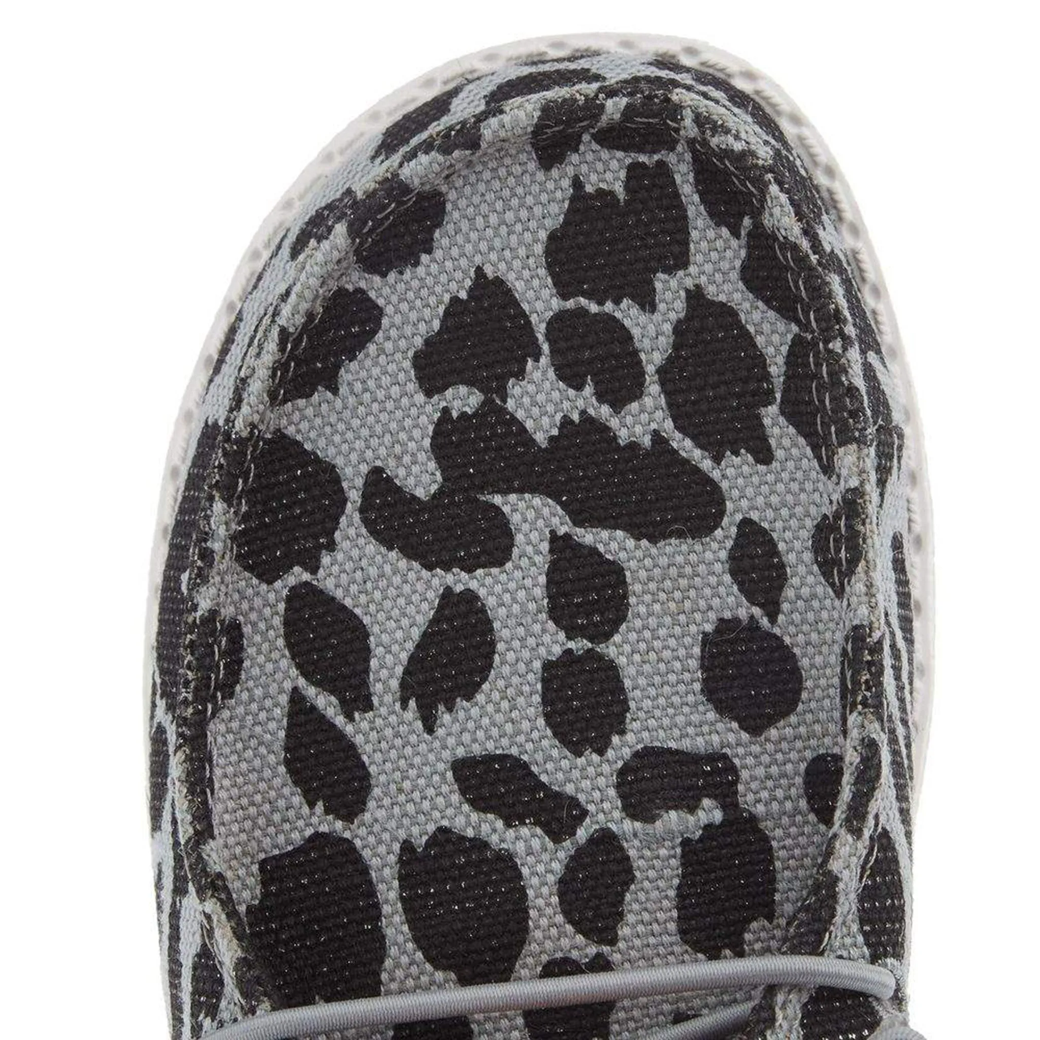 Hey Dude Womens Wendy Leopard Sparkle Black/Grey Casual