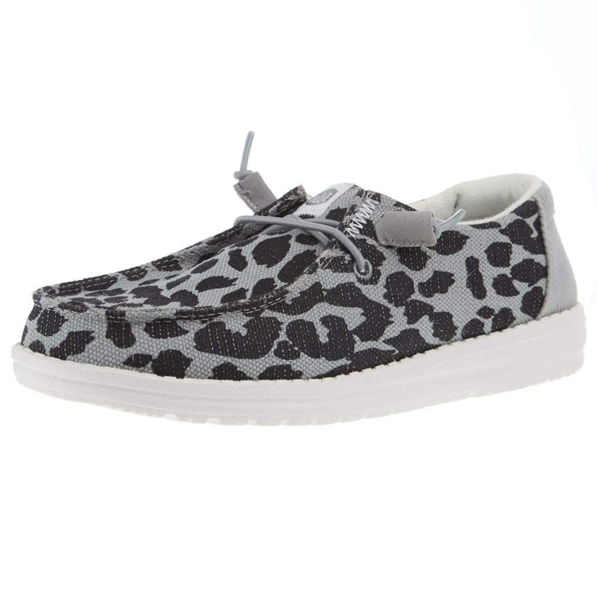 Hey Dude Womens Wendy Leopard Sparkle Black/Grey Casual