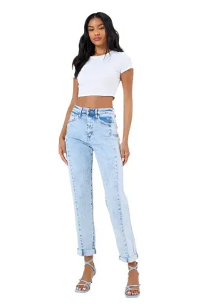 High Rised Color Block Boyfriend Jeans