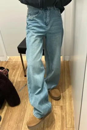 High Waist Retro Style Basic Long Jeans Pants