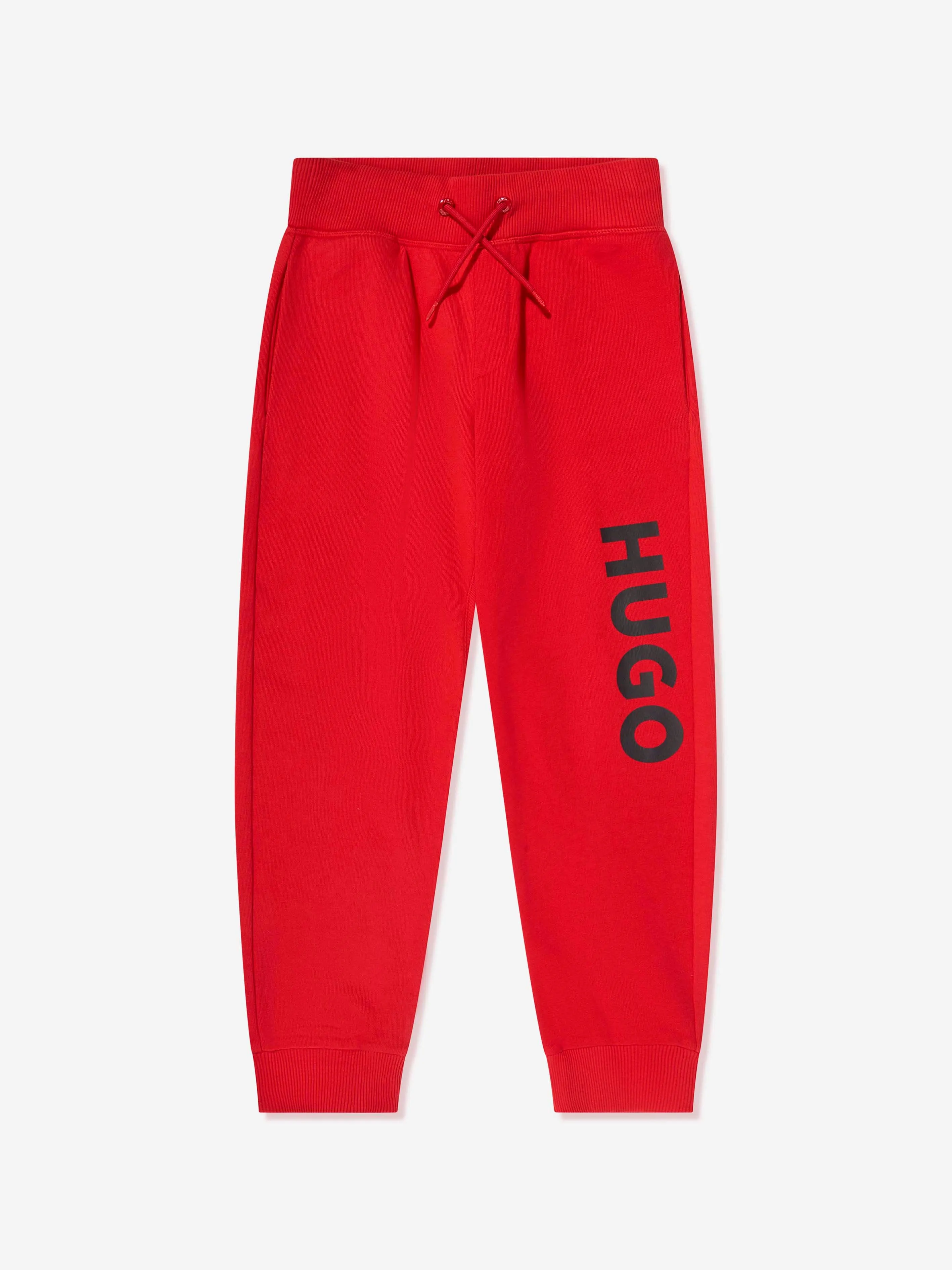 Hugo Boys Logo Print Joggers in Red