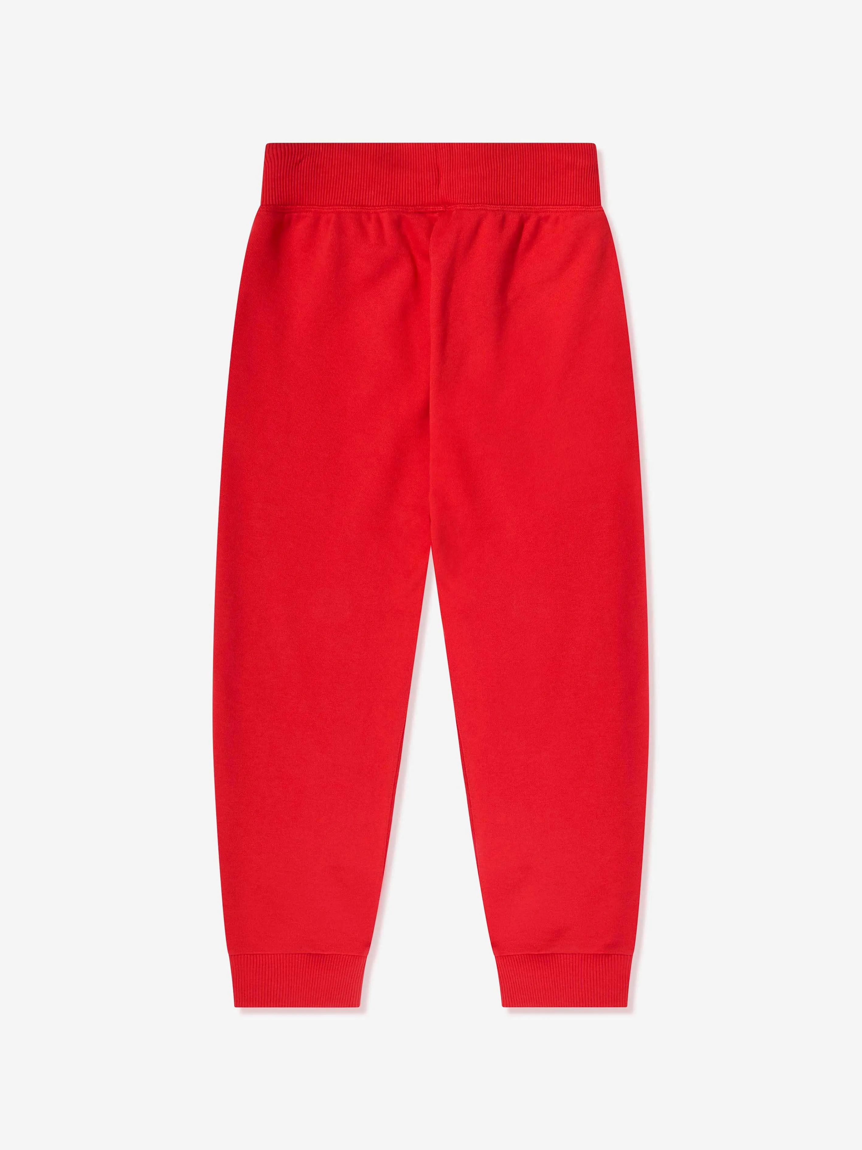 Hugo Boys Logo Print Joggers in Red