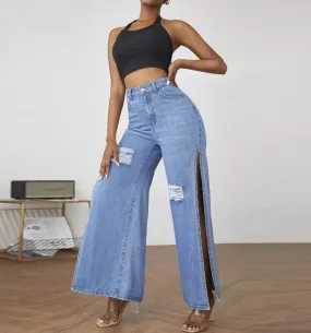 Jackie Side Slit Jeans