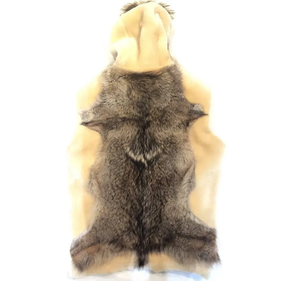 Jakewood Men's Natural Fox Tail Shearling Vest