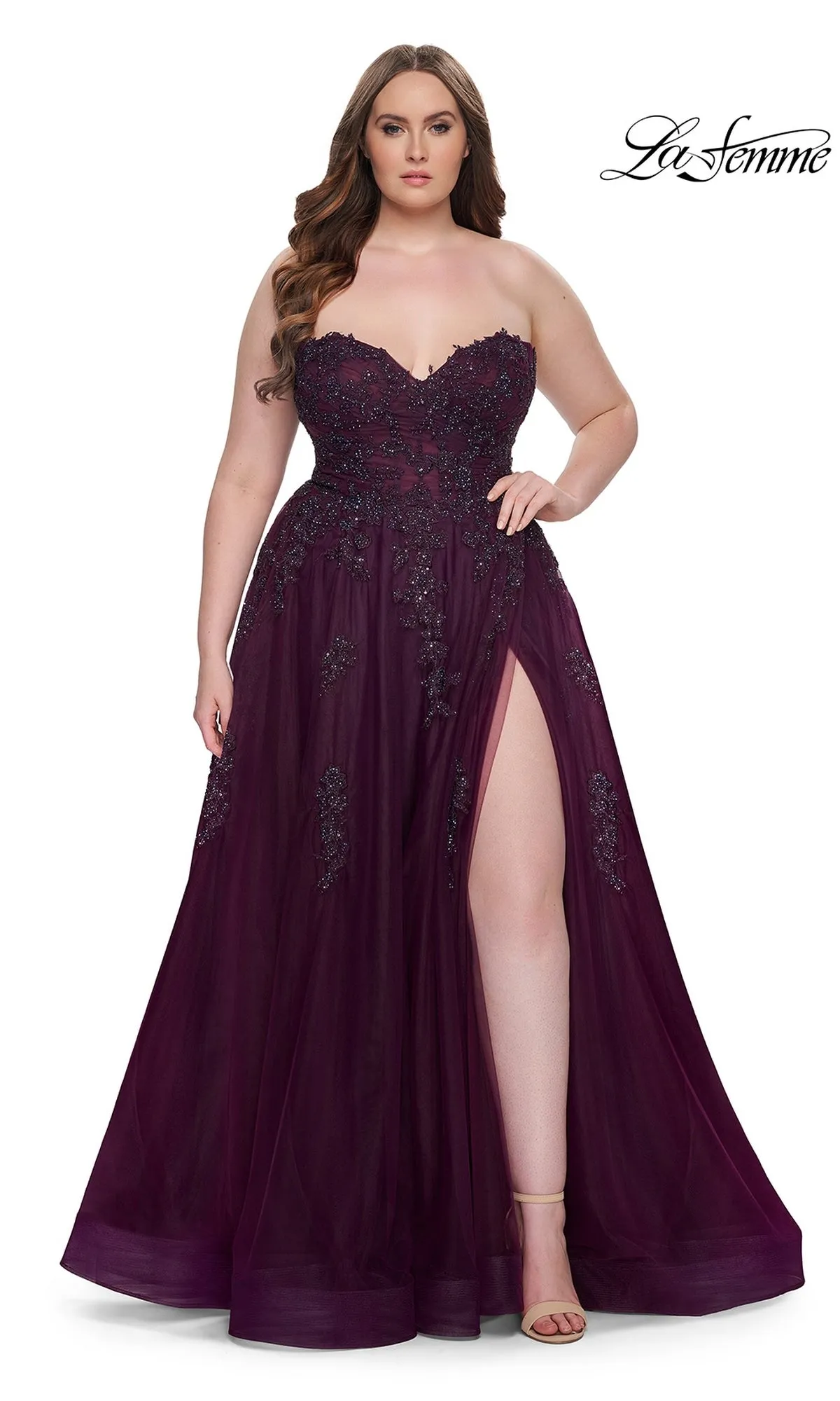 La Femme 31570 Plus-Size Formal Prom Dress