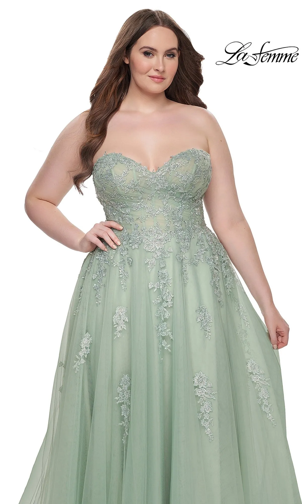 La Femme 31570 Plus-Size Formal Prom Dress