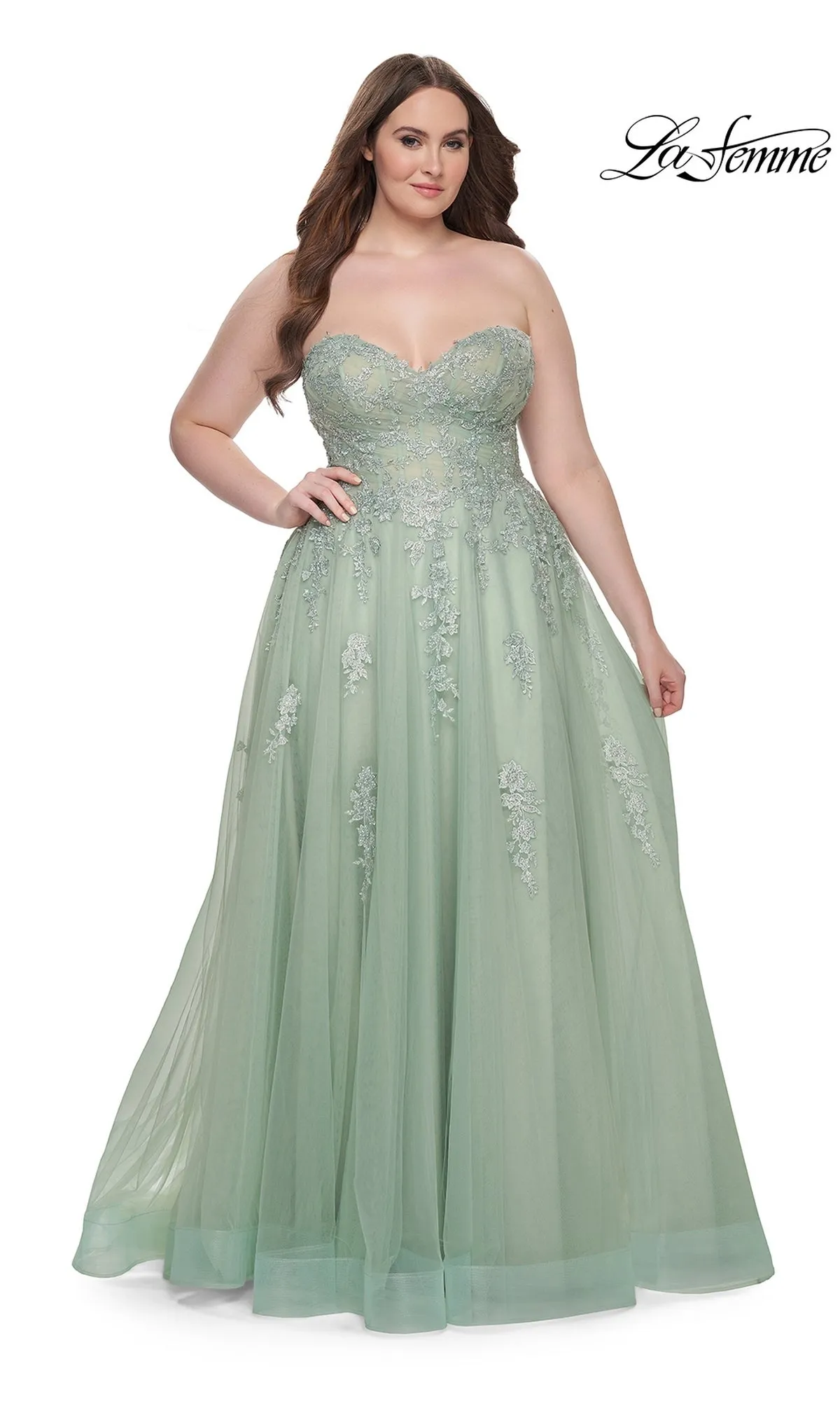 La Femme 31570 Plus-Size Formal Prom Dress