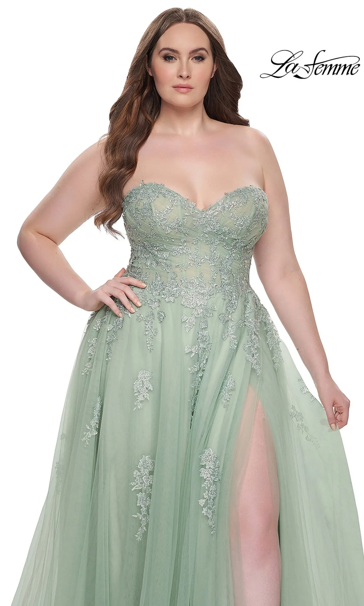 La Femme 31570 Plus-Size Formal Prom Dress