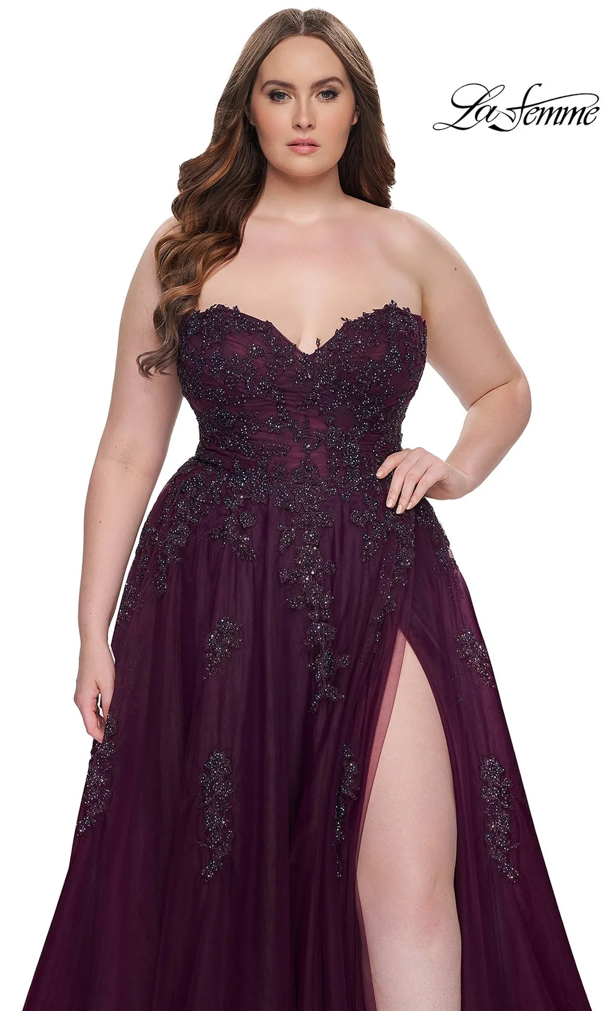 La Femme 31570 Plus-Size Formal Prom Dress