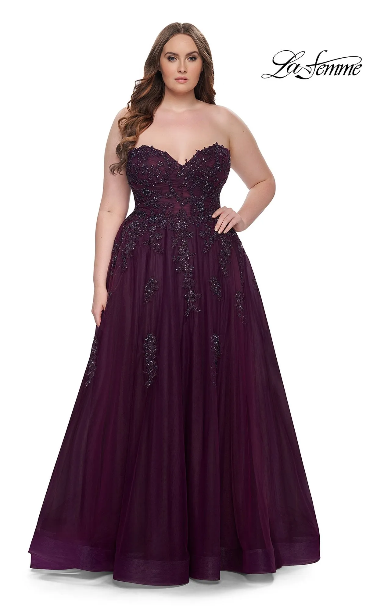 La Femme 31570 Plus-Size Formal Prom Dress