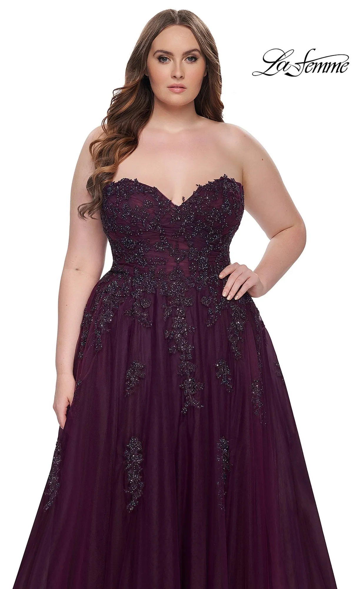 La Femme 31570 Plus-Size Formal Prom Dress