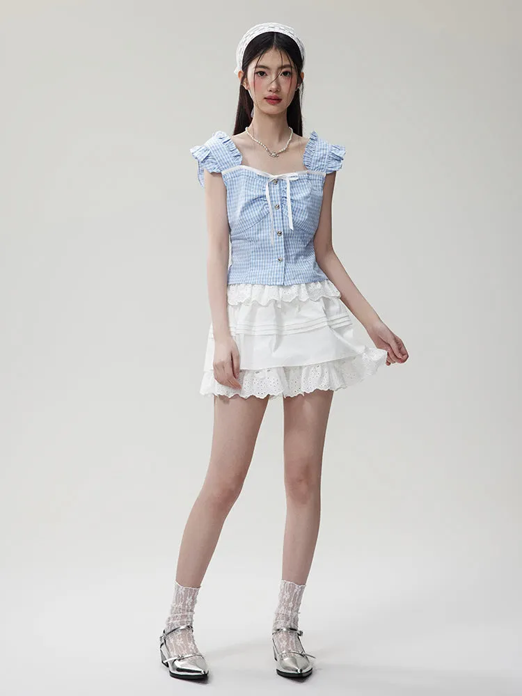 Lace Layered A-Line Mini Skirt NTO0081